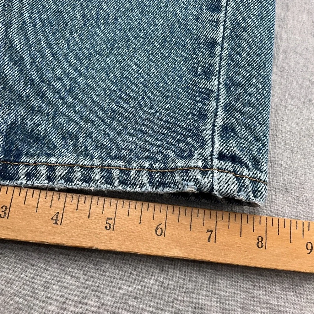 Levis 550 Jeans Men 34W 30L Blue Fade Relaxed Black Bat Wing‎ Flaws VTG USA